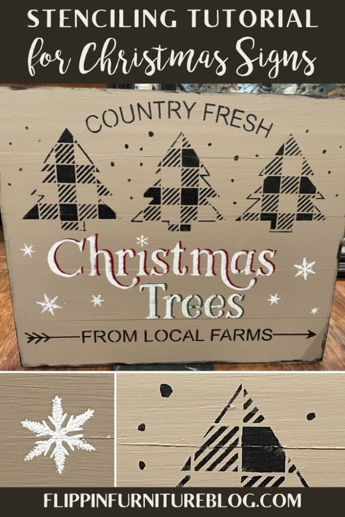 Stenciling Tutorial for Christmas Signs